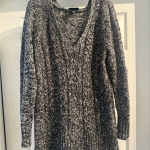 Lane Bryant Black and Gray V-Neck Sweater